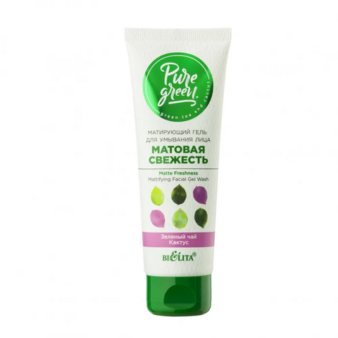 Mattifying gel for face wash “Matte Freshness” (75 ml tube Pure Green)